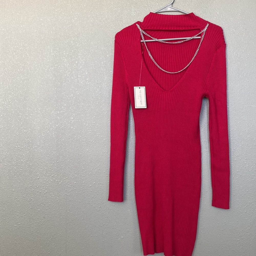 NWT Red Bodycon Long Sleeve Dress Size XL